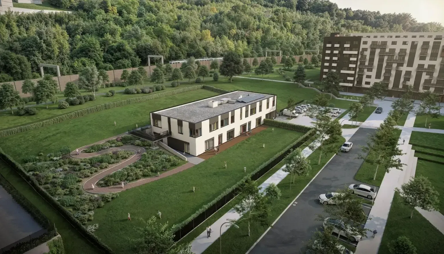 A Kindergarten for 96 Children to Be Built in AFI City in Vysočany. Developed by AFI for Prague 9 Municipal District